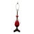 Mid-Century Modern Ruby Red Glass Lamp With Gilt Brass and Crystal Prisms For Sale