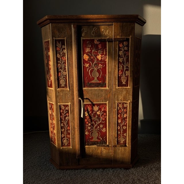 Intricately Hand Painted Exterior of Urns and Flowers. Predominant color; Soft Green with Orange Floral Design. Single...