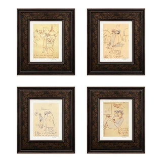 Pablo Picasso Trip to Paris Set of 4 Framed For Sale