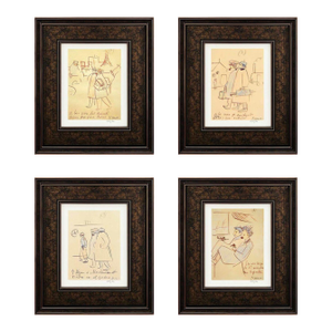 Pablo Picasso Trip to Paris Set of 4 Framed
