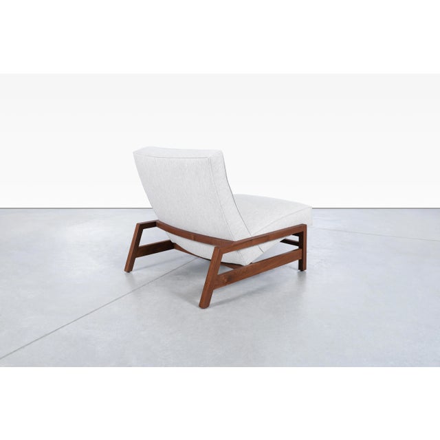 Mid-Century Modern Walnut Lounge Chair and Ottoman After Tobia Scarpa, 1960s For Sale - Image 10 of 12