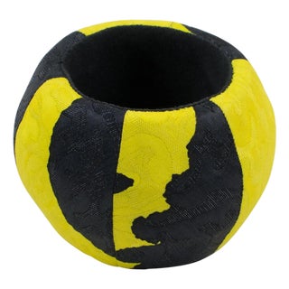 Christian Lacroix Runway Bracelet Bangle Yellow and Black Fabric For Sale