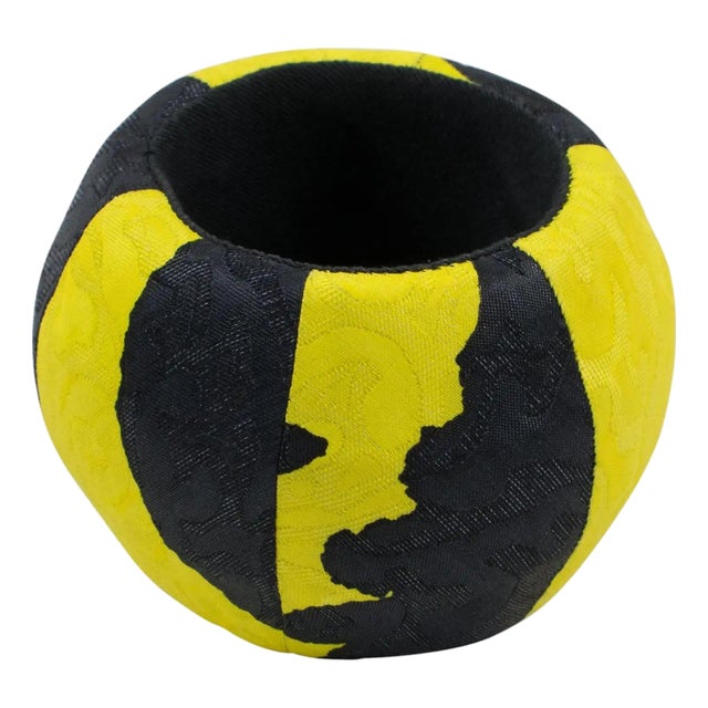 Christian Lacroix Runway Bracelet Bangle Yellow and Black Fabric For Sale