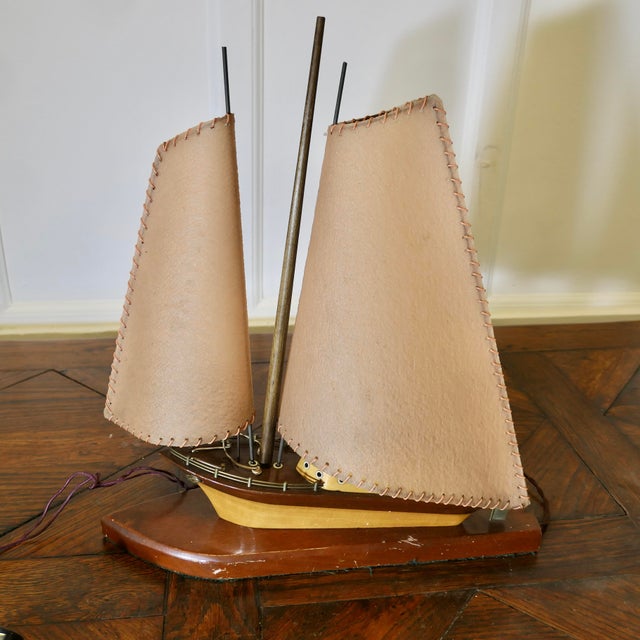 Art Deco Model Yacht Table Lamp For Sale - Image 3 of 8
