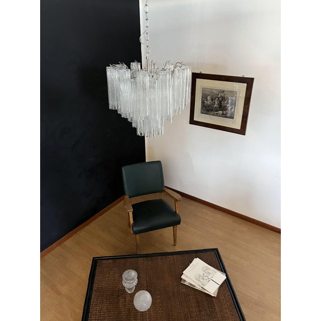 Glass Murano Glass Tube Chandelier, 1990 For Sale - Image 7 of 17