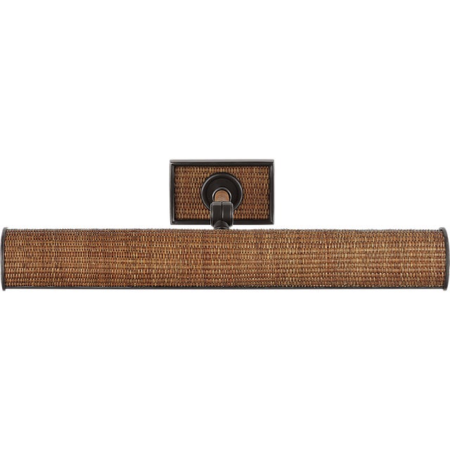 Halwell 18" Picture Light in Bronze and Natural Woven Rattan Designer: Chapman & Myers Finish: Bronze and Natural Woven...