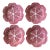Vintage Bordallo Pinheiro Cabbage Pink Majolica Dinner Plate -Set of 4 For Sale