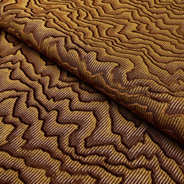 SAMPLE - Schumacher Zambezi Velvet Fabric In Bronze For Sale