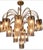 Grand-scale vintage 1970s waterfall chandelier with 22 lights and smoked-glass crystals. Made of gold metal, probably...