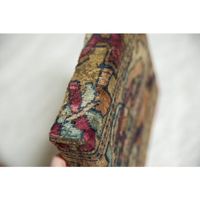 Contemporary Decorative Cork Board Antique Kerman Rug Fragment Art For Sale - Image 3 of 10