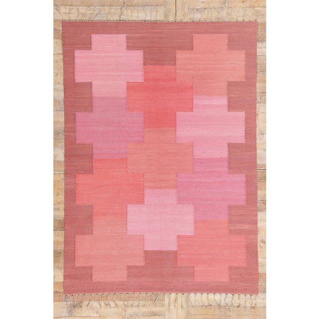 Vintage Swedish Rollakan Rug, 05'07 X 07'09 For Sale - Image 11 of 12