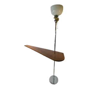 1940s Modernist Organic Wood Shelf Floor Lamp Attributed to Vladimir Kagan
