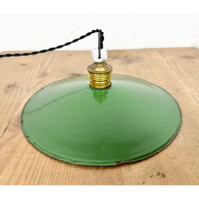 Industrial Green Enamel Light, 1930s For Sale - Image 10 of 14