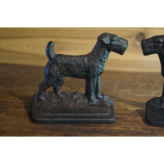 Art Nouveau Early 20th Century Airedale Terrier Bookends - A Pair For Sale - Image 3 of 8