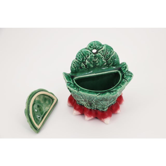 1940s Majolica Ceramic Radish Salt Container, Portuguese For Sale - Image 10 of 11