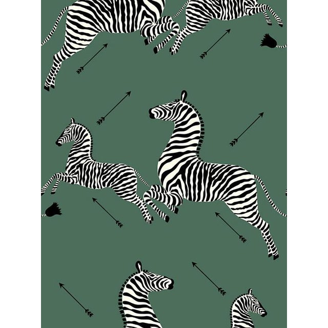 Scalamandre Zebras, Serengeti Green Wallpaper Chairish