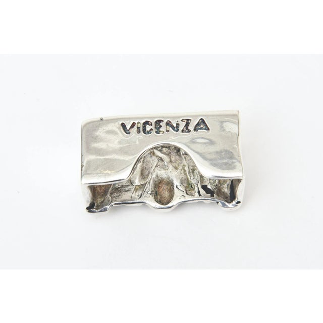 Vintage Vincenza Sterling Silver Italian Belt Buckle Signed - 2 Pieces For Sale - Image 4 of 7