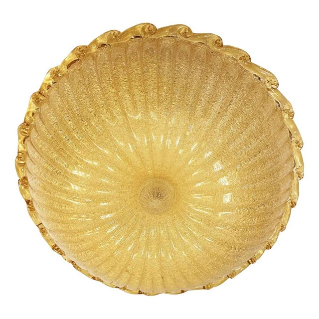 Venetian Amber Graniglia Budino Murano Glass Flush Mount by Simoeng for Simoeng For Sale - Image 9 of 9