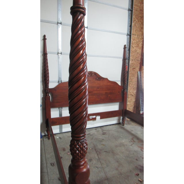 Traditional 1980s Ethan Allen British Classics King Poster Bed Cherry For Sale - Image 3 of 8