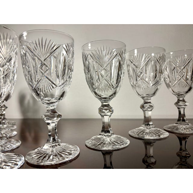 Crystal Glasses from Saint Louis, 19th Century, Set of 9 For Sale - Image 12 of 18