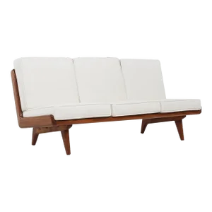 Carl Gustaf Hiort Af Ornäs for Puunveisto Oy Finnish Studio Mid Century Sofa