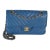 Blue Chevron Lambskin Small Classic Double Flap Bag For Sale