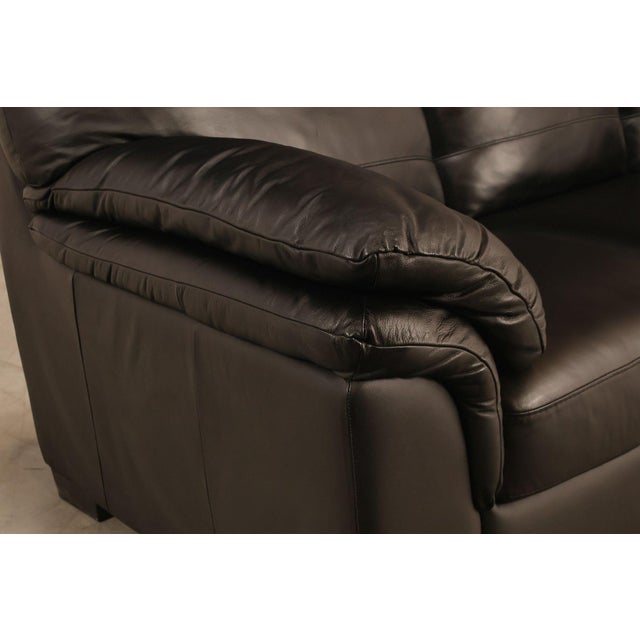 Italsofa Pair of Black Leather Sofas For Sale In Philadelphia - Image 6 of 18