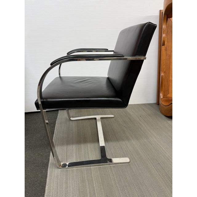 Brueton Cantilever Leather + Chrome Chairs, Pair For Sale In San Francisco - Image 6 of 12