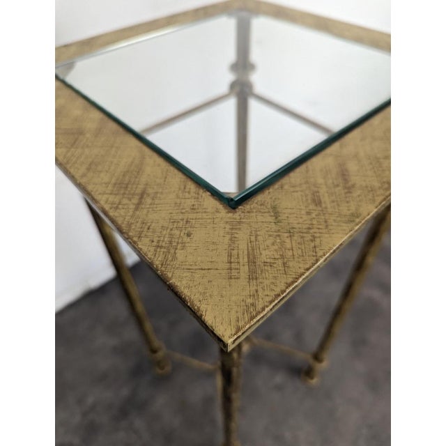 Wrought Iron Pedestal Table in the style of Diego Giacometti For Sale - Image 3 of 6