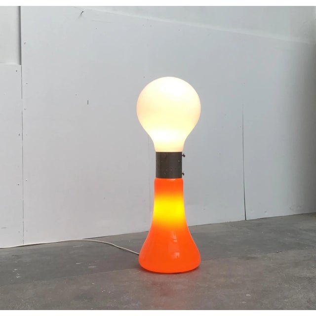 Orange Mid-Century Italian Space Age Model Birillo Murano Glass Floor Lamp, 1960s For Sale - Image 8 of 18