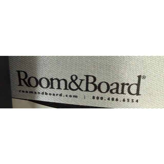 Modern Room & Board Sidney Leather Ottoman, Laino Slate For Sale - Image 3 of 12