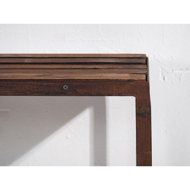 Long Metal Bench, 1920s For Sale - Image 4 of 10