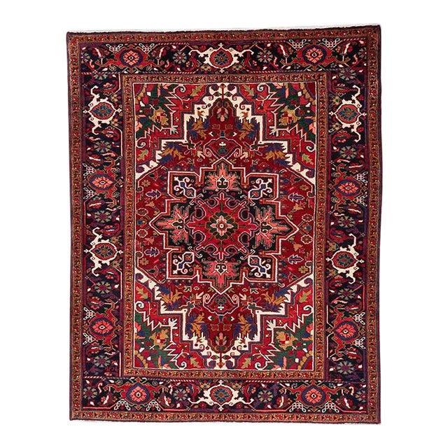 1960s Persian Heriz Area Rug 4’10” X 6’7″ For Sale