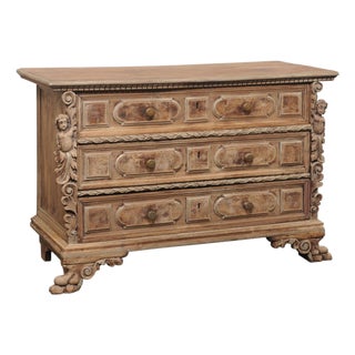 18th Century Italian Richly Carved Period Baroque Chest For Sale