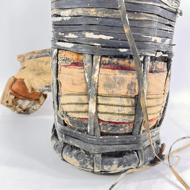 Early 20th Century Borana Oromo Tall Drum with Hide and Carry Strap Kenya For Sale In Denver - Image 6 of 11