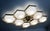 Metal 21st Century Hive Satin Brass Matte White Murano Flush Mount by Fabio LTD For Sale - Image 7 of 9