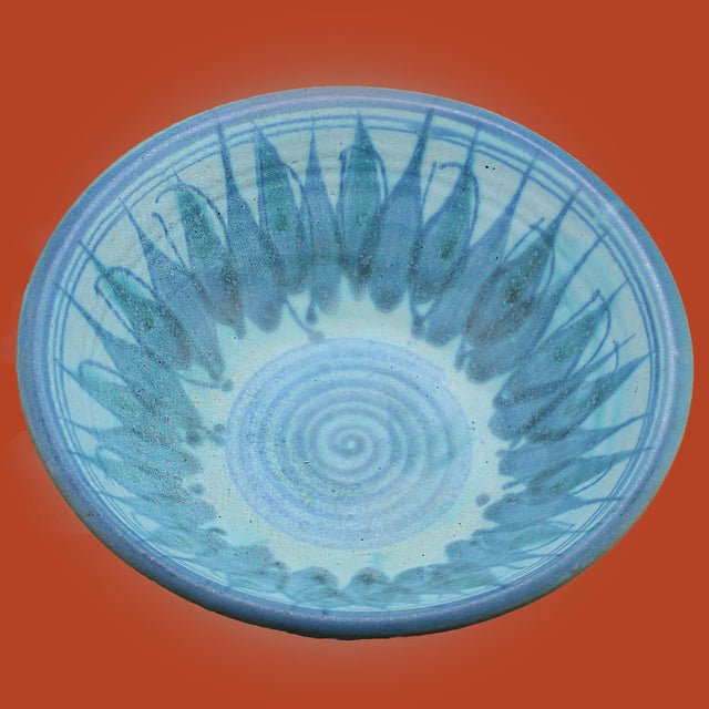 Mid-Century Modern Mid 20th Century Jt Abernathy Distinctive Blue Glaze Bowl For Sale - Image 3 of 6