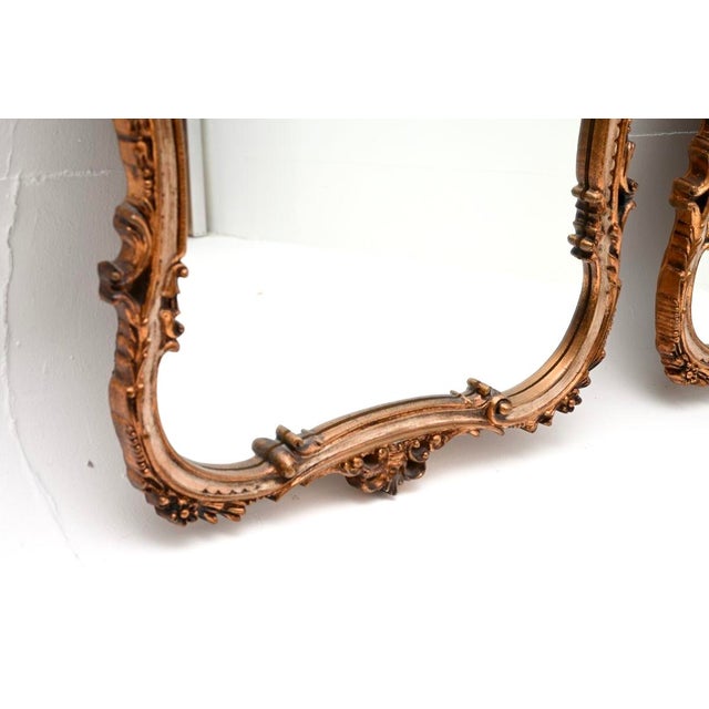 Wood French Rococo Gilt Wood Mirrors, 1950s, Set of 2 For Sale - Image 7 of 12