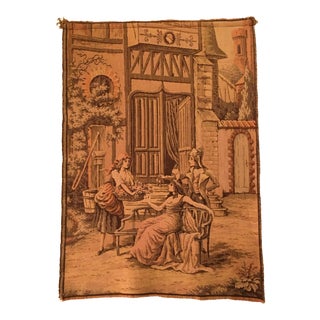 Vintage Mid-Century Belgian Tapestry For Sale
