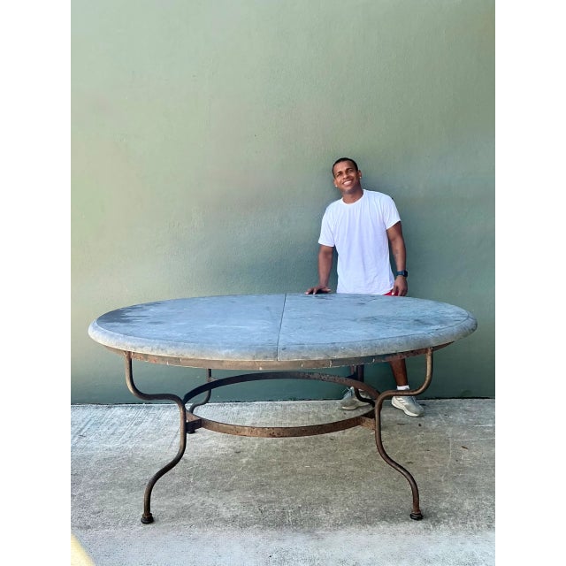 Vintage Monumental Solid Granite Top Dining Table For Sale - Image 10 of 12