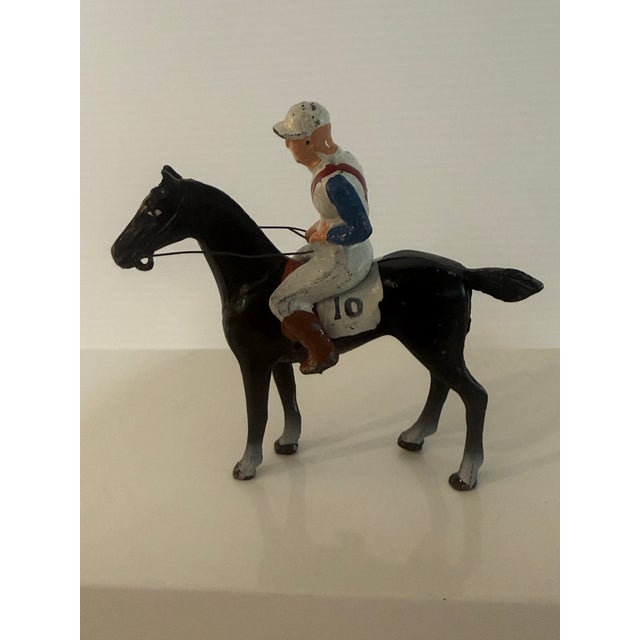 Vintage American Cast Metal Racehorse & Jockey Figures — Set of 3 — Made in u.s.A. For Sale - Image 11 of 12