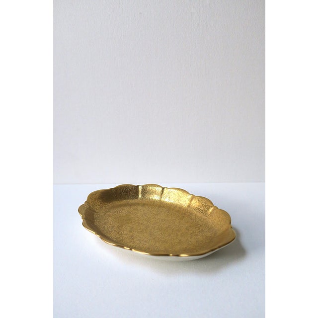 Ceramic Gold Porcelain Jewelry Dish For Sale - Image 7 of 11
