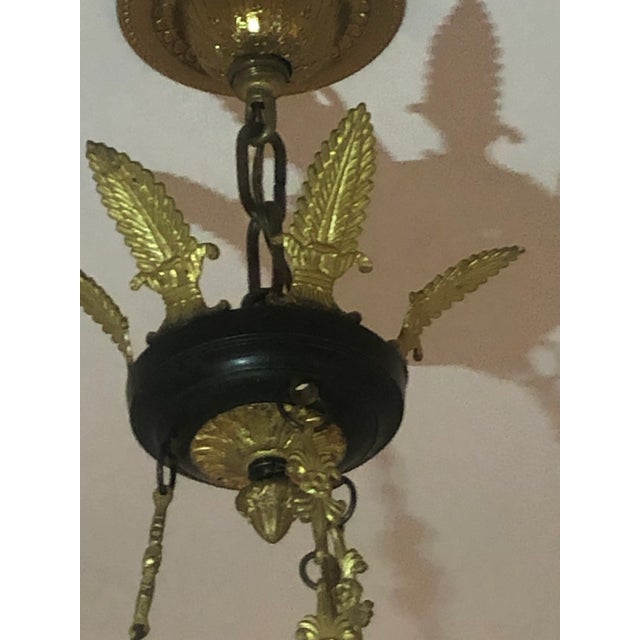 Black Vintage Empire Style Black, Polychrome and Bronze Chandelier With 6 Lights For Sale - Image 8 of 13