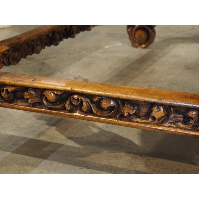 Brown Large 19th C. Italian Renaissance Revival Carved Walnut Fratino Center Table For Sale - Image 8 of 18