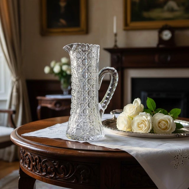 Late 19th Century Antique American Brilliant Cut Crystal Water Pitcher-Abp-Victorian-Edwardian For Sale - Image 5 of 11