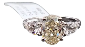 3.01 Ct HRD Certified 3-Stone Diamond Ring Size 7