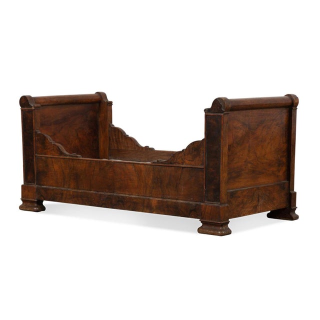 Late 19th Century French Louis Philippe Walnut Sleigh Daybed For Sale - Image 5 of 7