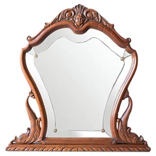 Spanish Carved Wood Mirror, 1940s For Sale