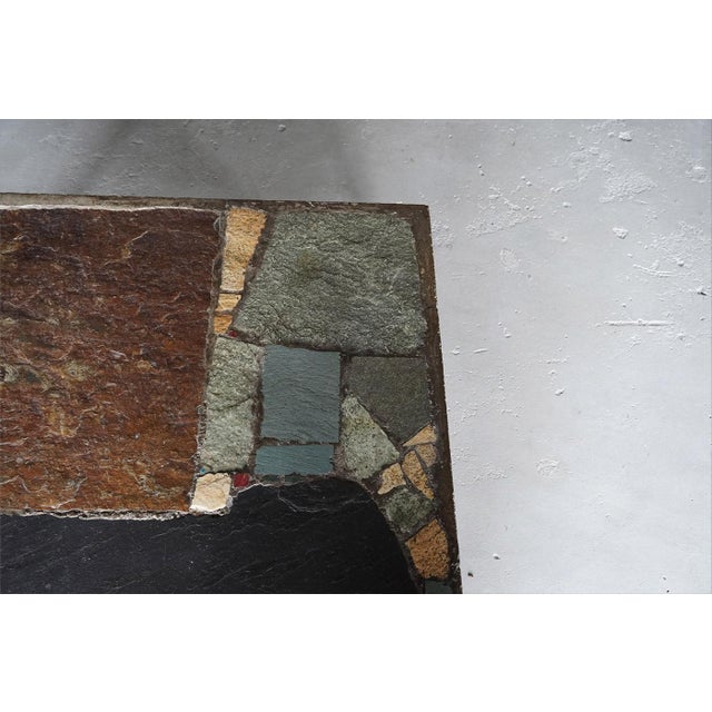 Early Paul Kingma Square Slate Coffee Table, Netherlands, 1960s For Sale - Image 4 of 7