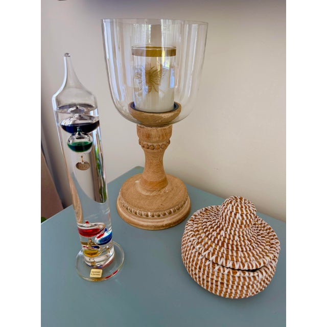 Large Handmade German Galileo Thermometer | Hand-Blown Glass | Colorful Floating Spheres For Sale In Charleston - Image 6 of 8